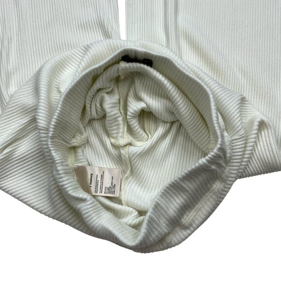 L'AGENCE Crawford Wide Leg Pants S Ivory Ribbed Knit High Rise Pull On Coastal - Picture 3 of 12